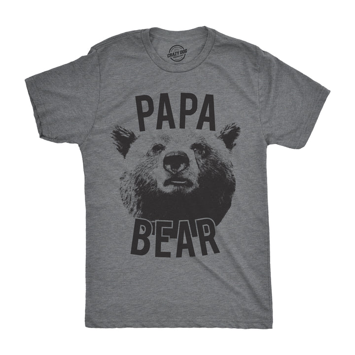 Mens Papa Bear T shirt Funny Fathers Day Idea for Dad Papa Hilarious Husband Image 1