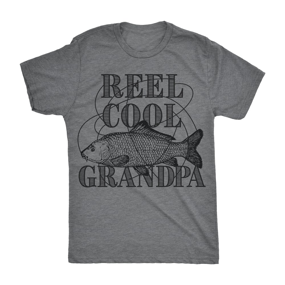 Mens Reel Cool Grandpa T shirt Funny Graphic Novelty Fishing Tee For Fathers Day Image 1