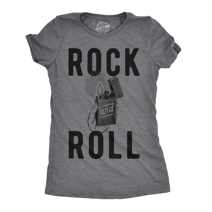 Womens Rock And Roll Lighter Tshirt Funny Music Concert Tee For Ladies Image 1