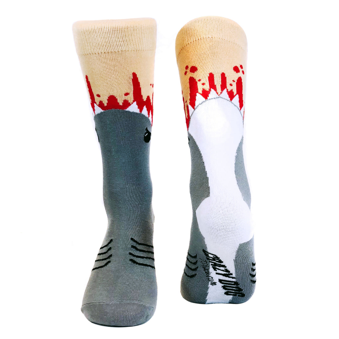 Shark Attack Socks Funny Jaws Funny Sayings Crazy Cool Gag Gift Novelty Funky Image 7