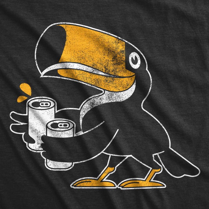 Mens Toucan Two Cans Tshirt Funny Beer Drinking Tropical Bird Tee For Guys Image 2