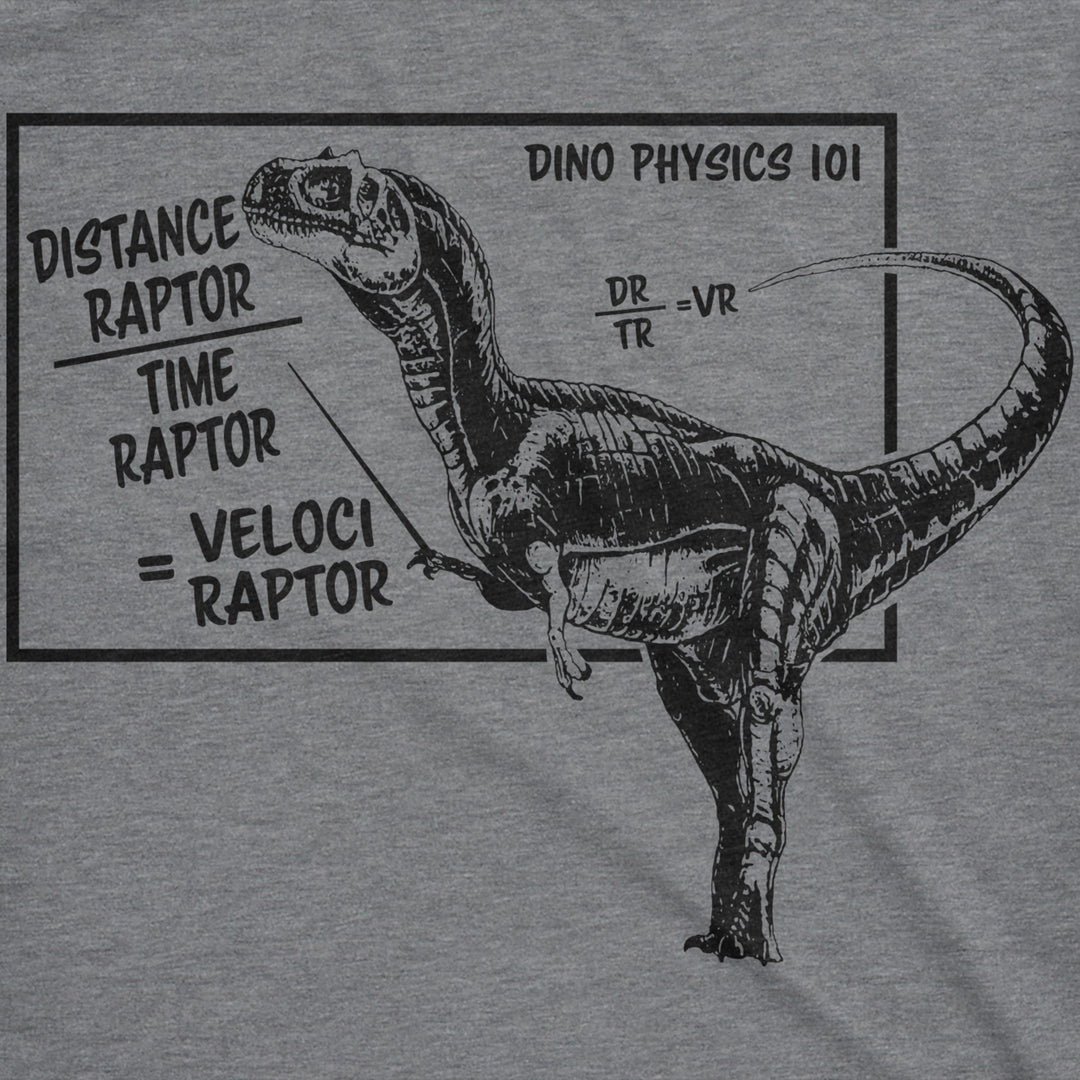 Mens Velociraptor T shirt Funny Physics Joke Raptor Dinosaur Novelty Saying Image 2