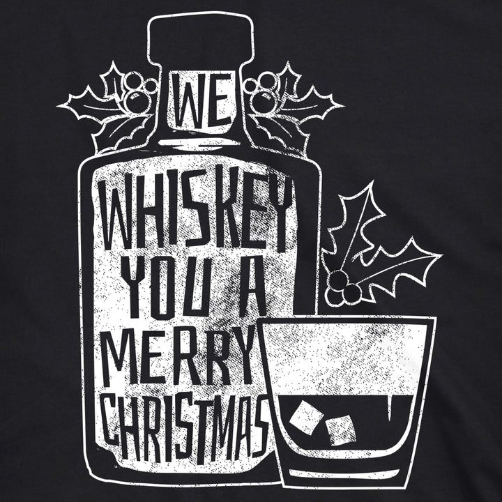 Mens We Whiskey You A Merry Christmas T Shirt Drink Lover Whisky Tshirt Image 2