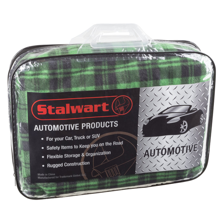 Electric Plaid Heated Car Blanket 12V Green 43x59 Fleece LED Indicator Image 3