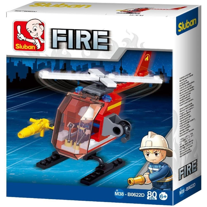 Sluban Kids SLU08605 Fire Helicopter Building Blocks 80 Pcs set Building Toy Fire Helicopter Image 1