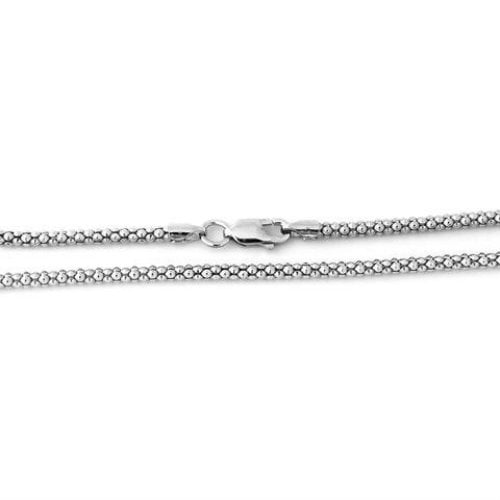 Solid Italian Diamond Cut Sterling Silver Popcorn Chain in Sterling Silver Image 4