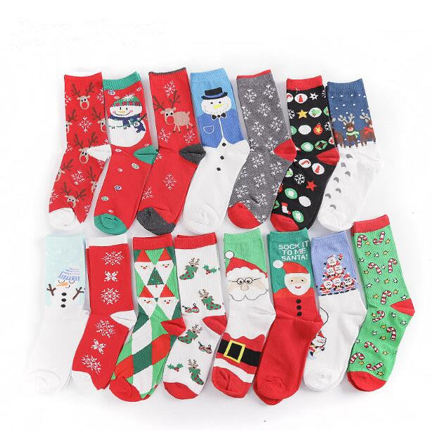 10-Pack Christmas Cotton Socks Santa Snowman Snowflake Socks Image 2