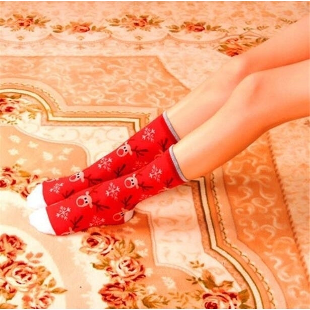 10-Pack Christmas Cotton Socks Santa Snowman Snowflake Socks Image 9