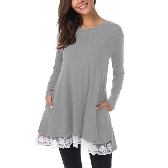 Lace Trim Swing Top Tunic Loose Image 6