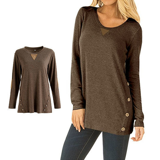 Long Sleeve Elbow Patch Tunic  Tops Image 9