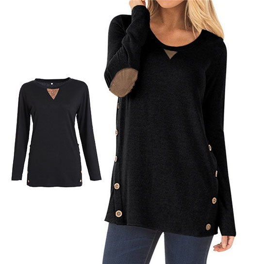 Long Sleeve Elbow Patch Tunic  Tops Image 6