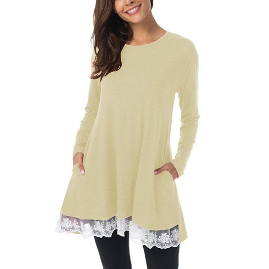 Lace Trim Swing Top Tunic Loose Image 4