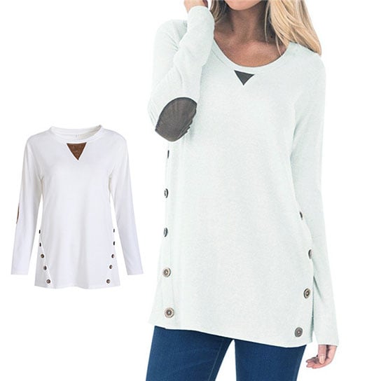 Long Sleeve Elbow Patch Tunic  Tops Image 1