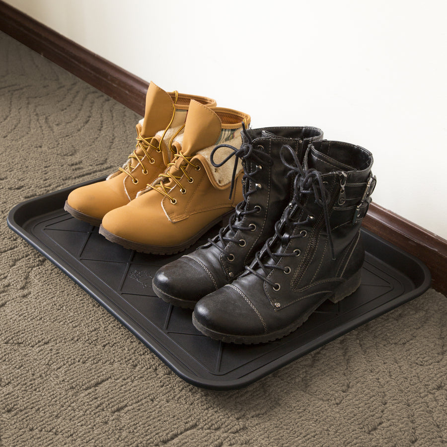 Boot Tray Drip Mat Black 20x15 Eco Friendly Muddy Shoe Catcher Indoor Outdoor Image 1