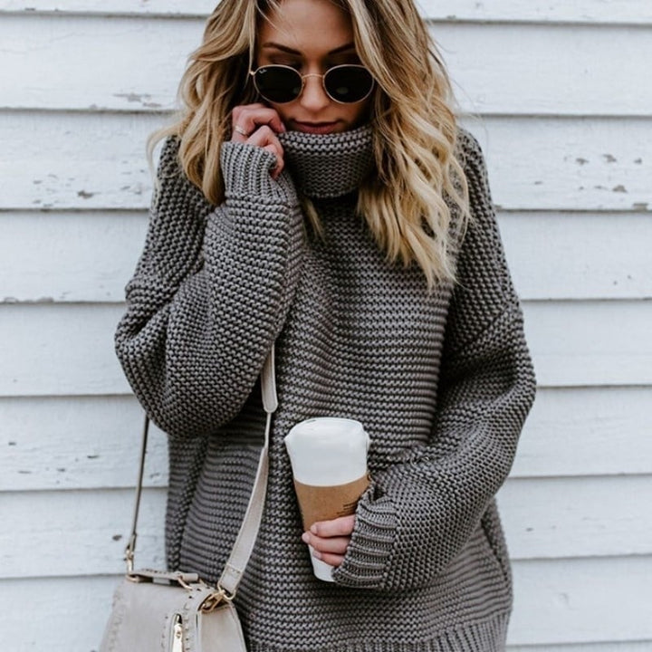 Womens Fashion Long Sleeve Turtleneck Sweater Image 1