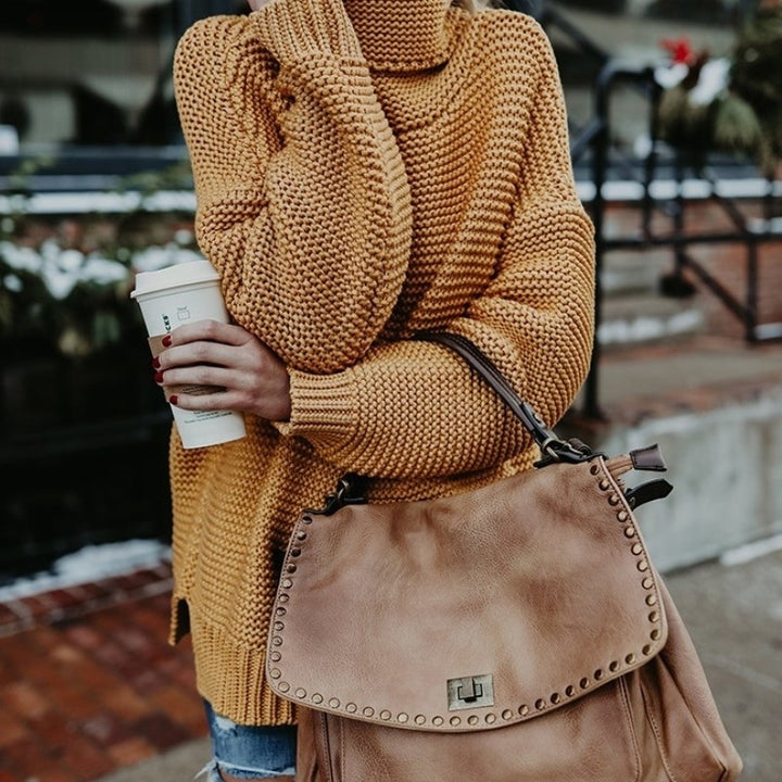 Womens Fashion Long Sleeve Turtleneck Sweater Image 4