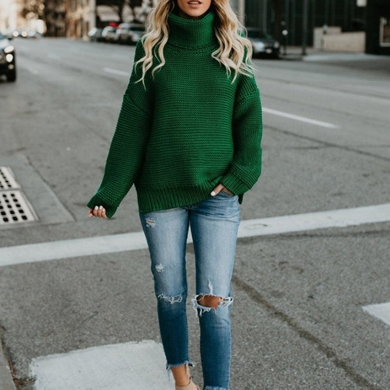 Womens Fashion Long Sleeve Turtleneck Sweater Image 8