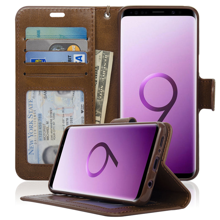 navor Slim and Light Premium Flip Wallet Case with RFID Protection Compatible for Samsung Galaxy S9 Image 2