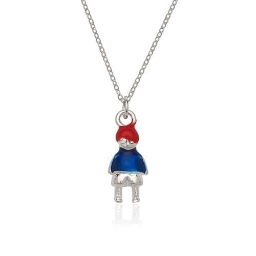 18k White Gold Filled High Polish Finsh BOY Charm And Chain Image 1