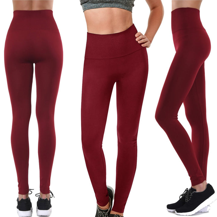 High-Waist Fleece Lined Leggings S-4X Soft Warm Stretchy Multiple Colors Image 1