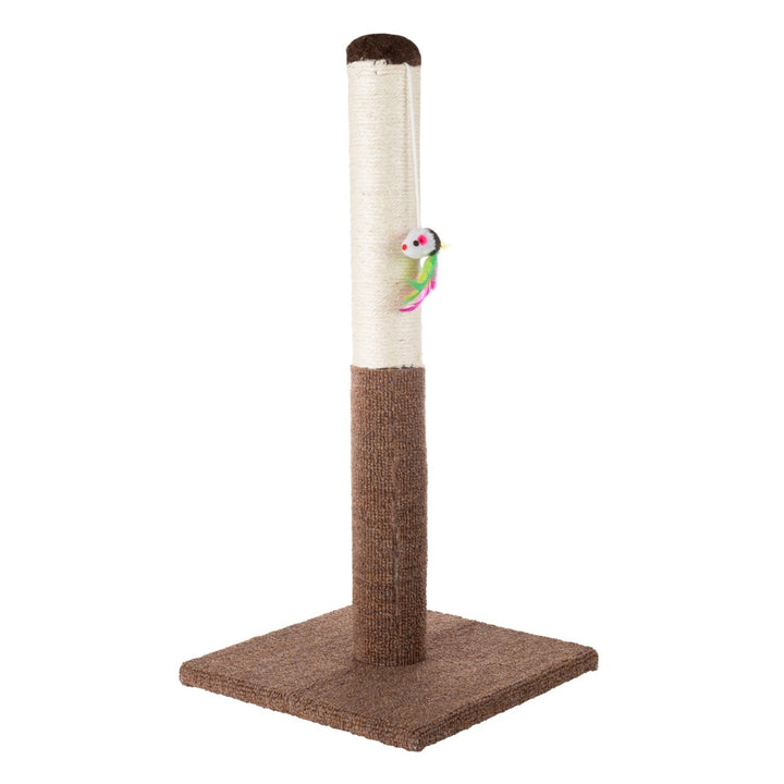 Tall Cat Scratching Post with Sisal Rope and Carpet Interactive Hanging Mouse Toy Image 8