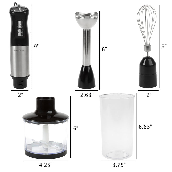 Classic Cuisine 4-In-1 Stainless Steel Immersion Blender Set Image 3
