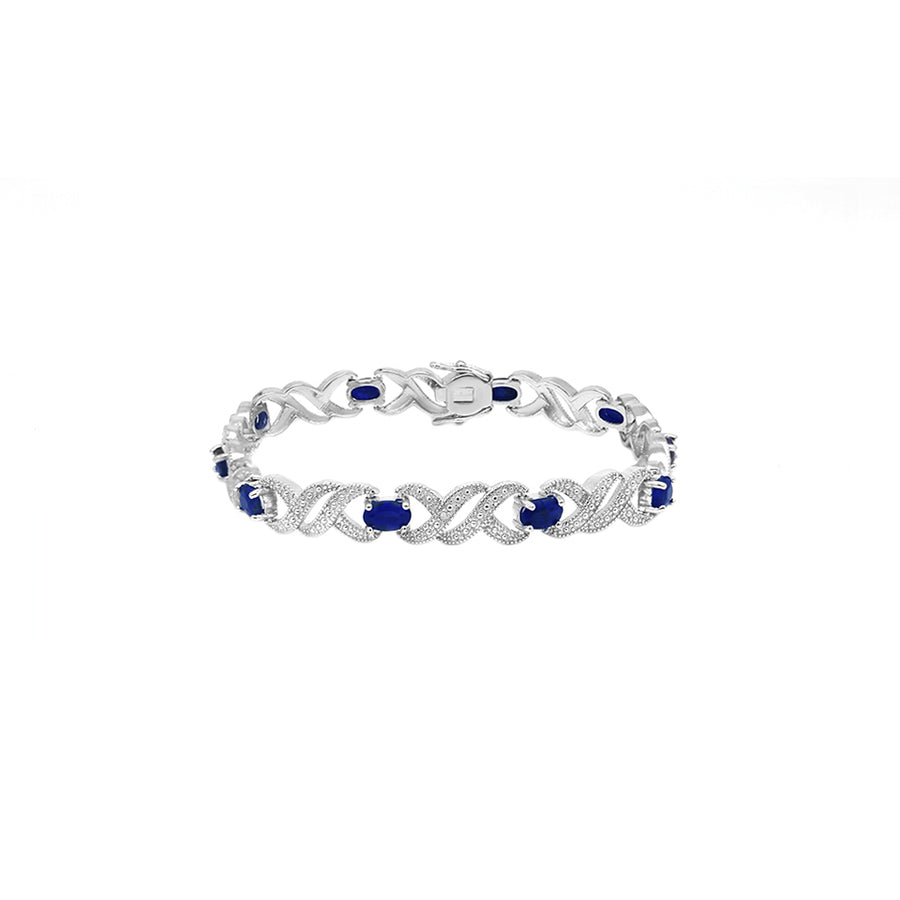Genuine Sapphire And Diamond Accent Tennis Bracelet Image 1