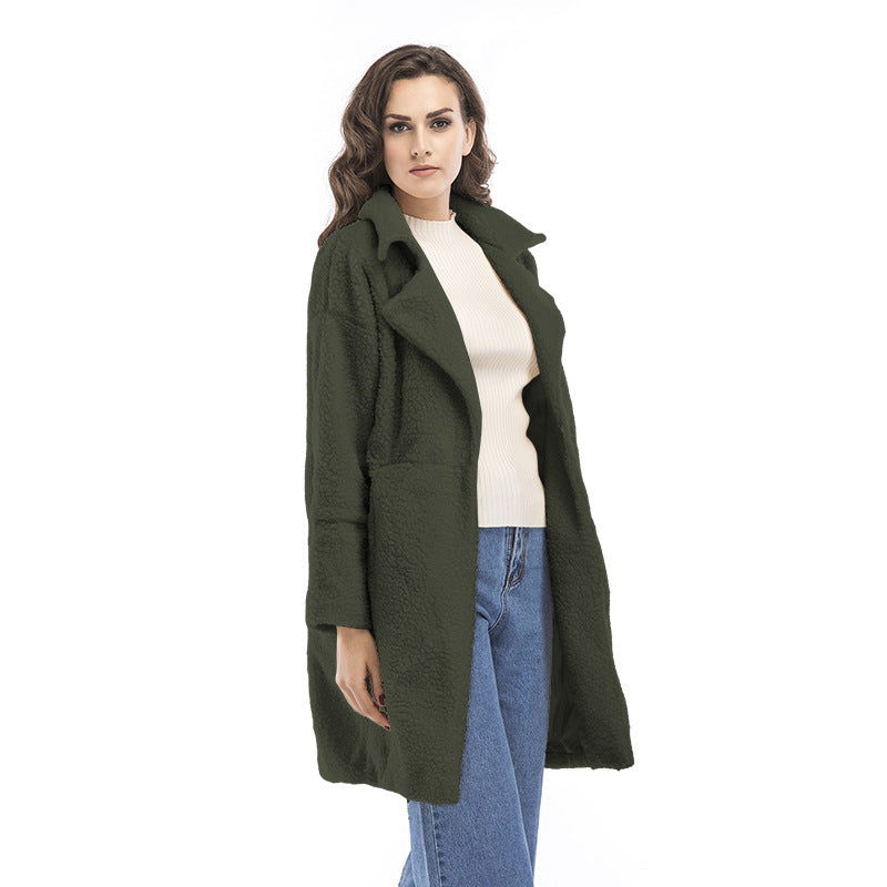 4-color Plush Mid-length Coat Image 1