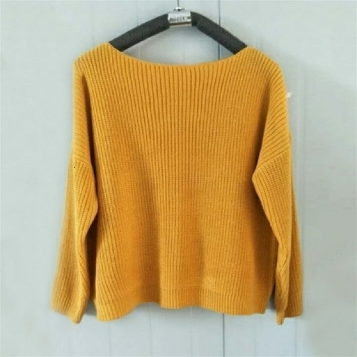 One-shoulder Long-sleeved Sweater Image 4