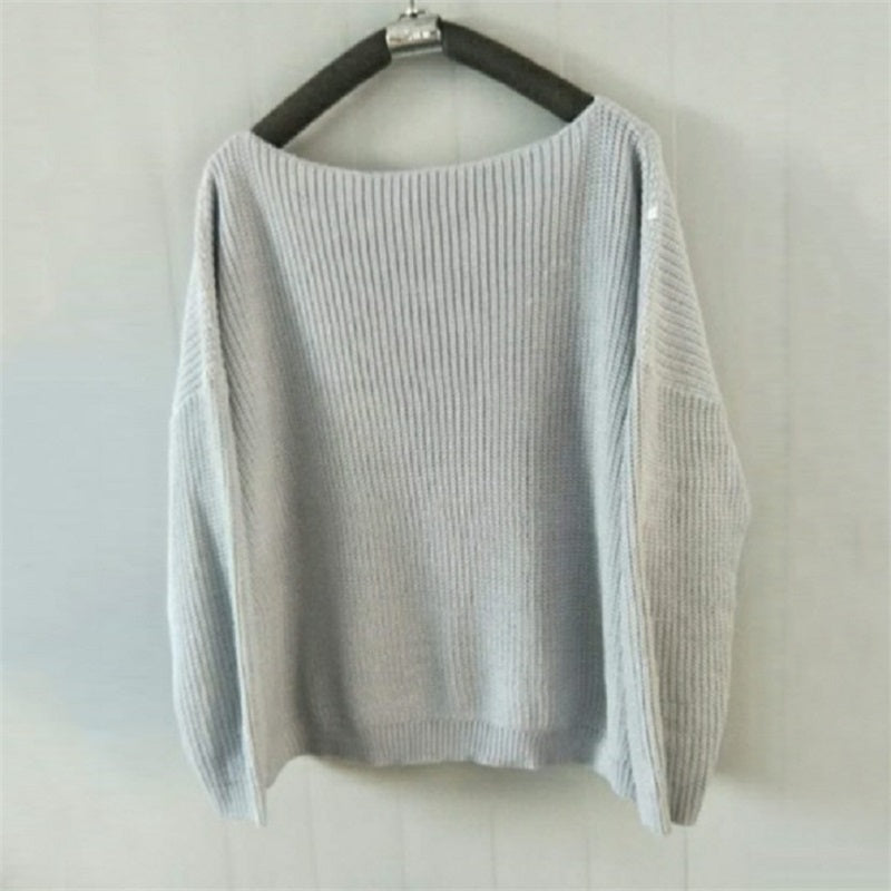 One-shoulder Long-sleeved Sweater Image 7