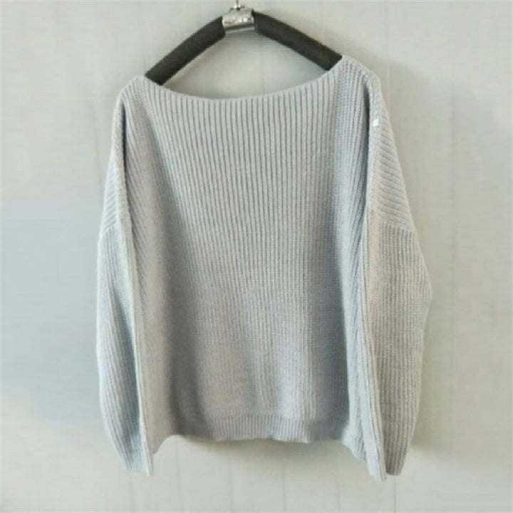 One-shoulder Long-sleeved Sweater Image 1