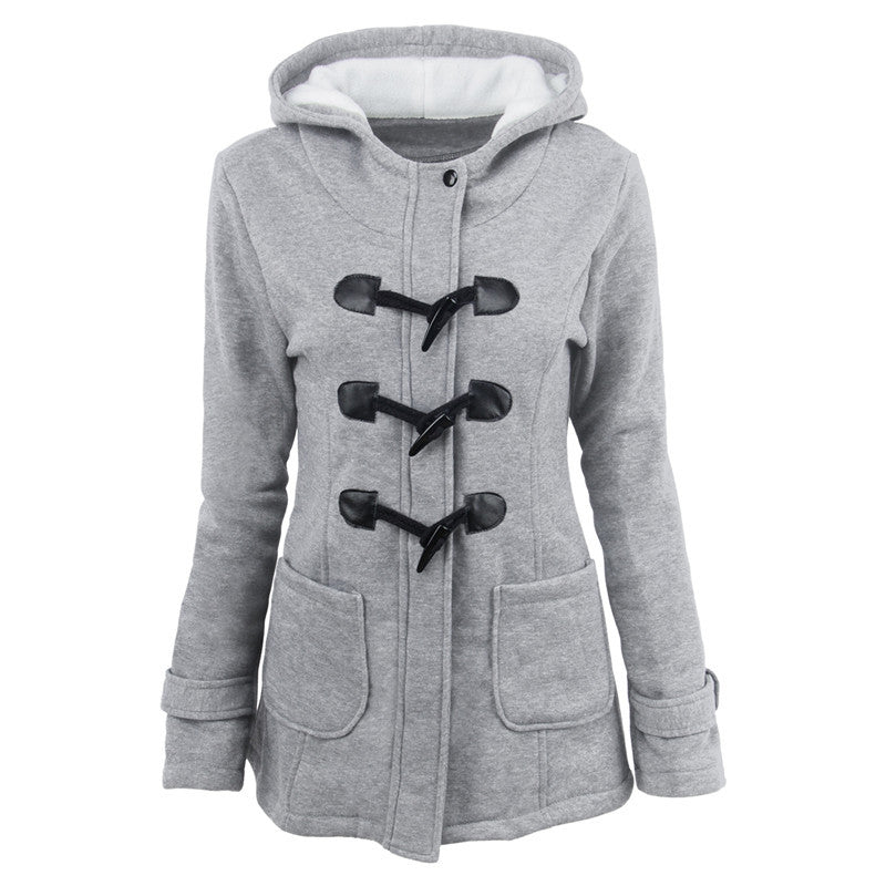 Horn Buckle Coat Female Thickening Image 1