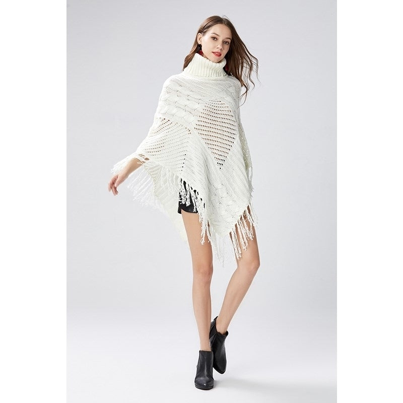 Female Cloak Tassel Bat Shirt Loose Coat Image 3