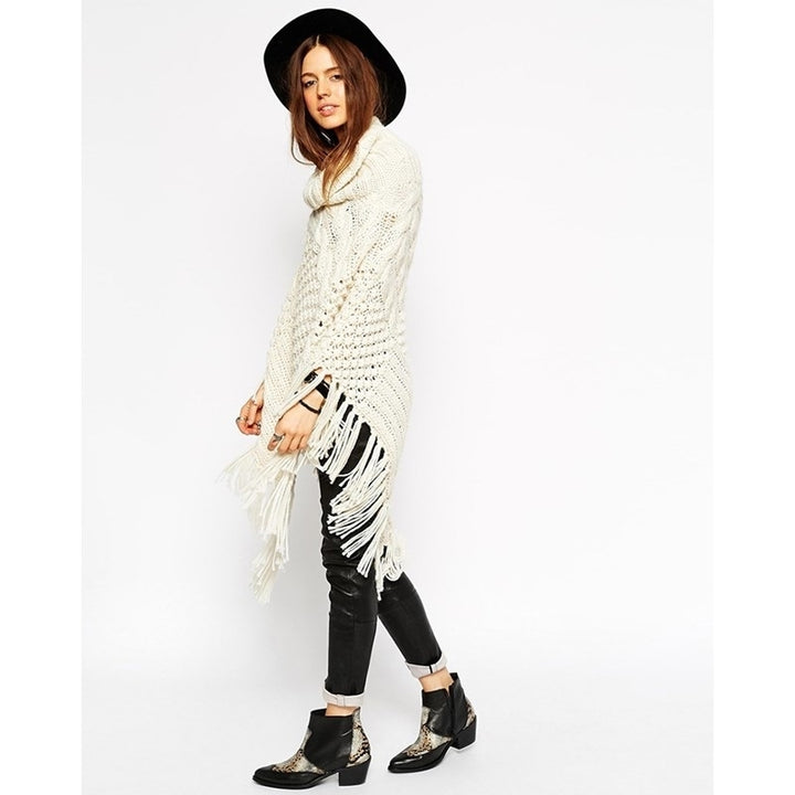 Female Cloak Tassel Bat Shirt Loose Coat Image 4