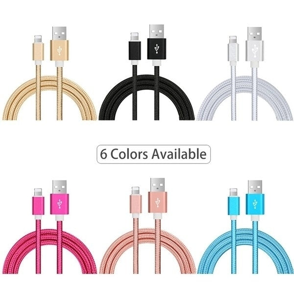 10 FT Heavy Duty Braided 8 Pin USB Charger Cable Cord for Apple iPhone Image 1