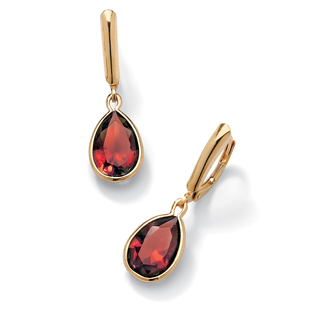 Pear-Cut Birthstone Drop Earrings in 18k Gold over Sterling Silver Image 1