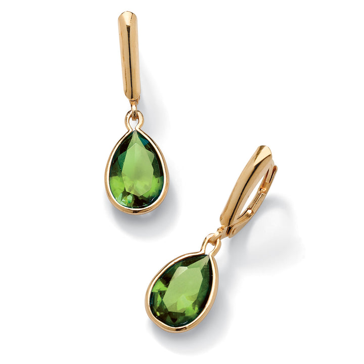 Pear-Cut Birthstone Drop Earrings in 18k Gold over Sterling Silver Image 9