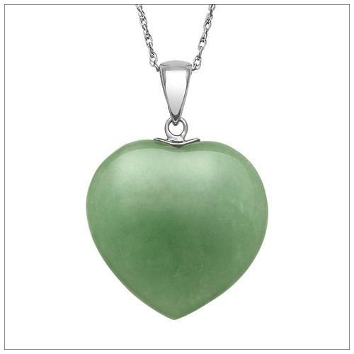 Sterling Silver Plated Stone Heart Pendant Necklace Image 1