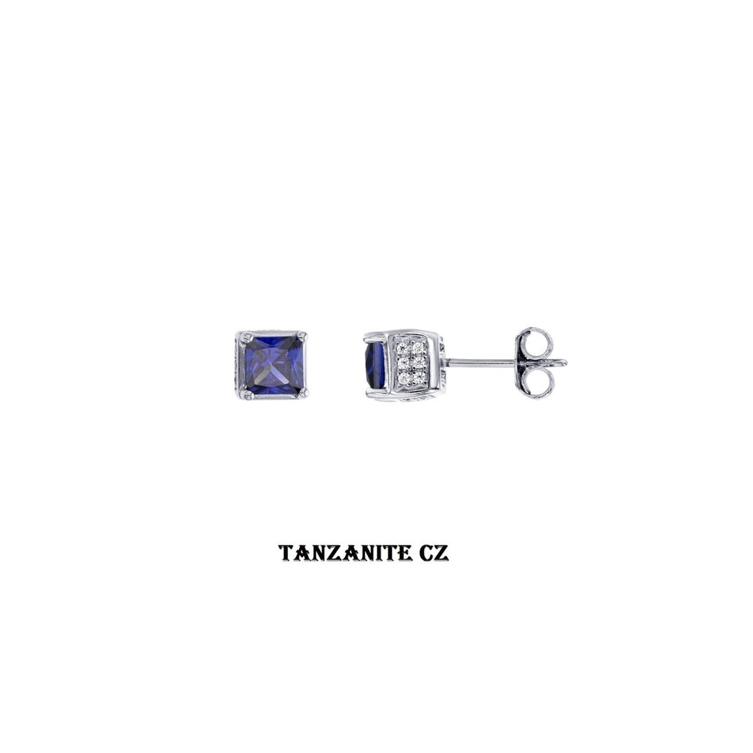 Sterling Silver Cube CZ Earrings Image 8