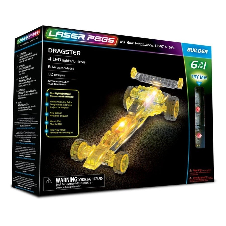 Dragster 6-in-1 Building Set Laser Pegs LED Lights Imagination Racing Kit Image 1