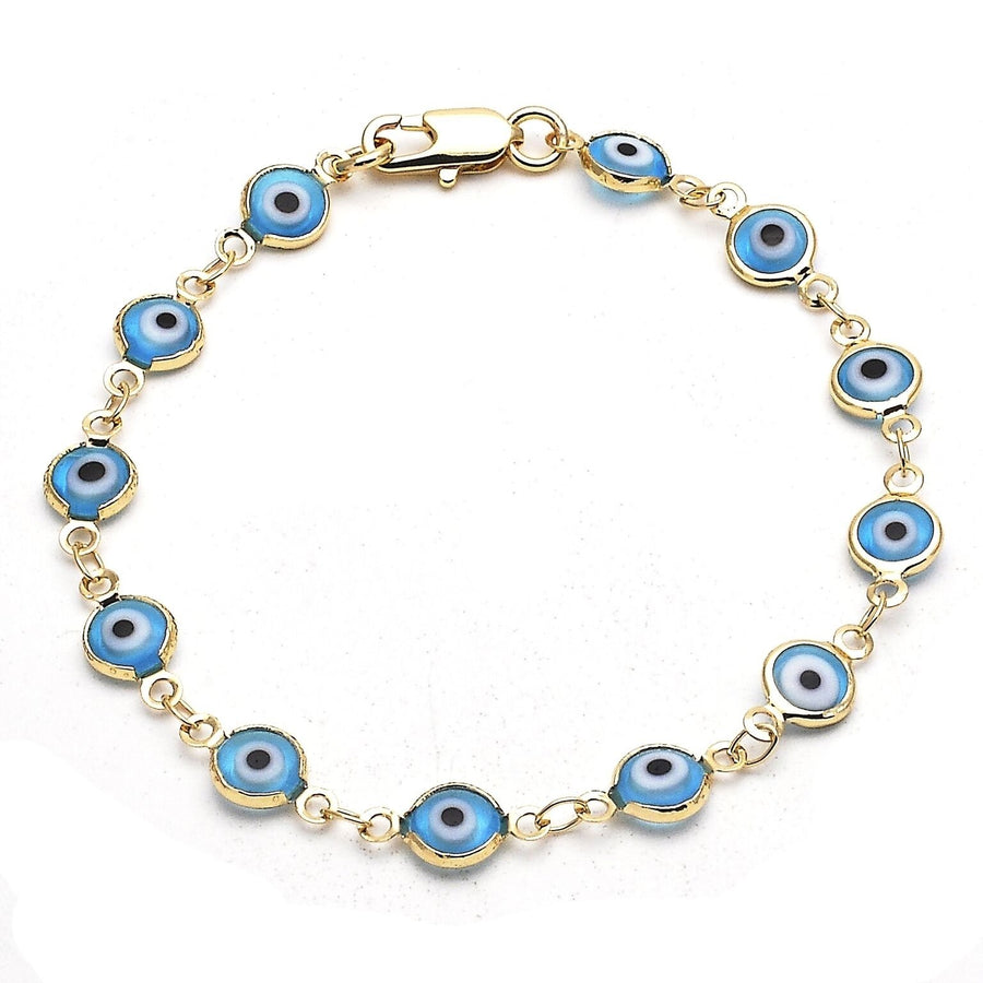 Gold Filled Evil Eye Light Blue Bracelet 8 Image 1