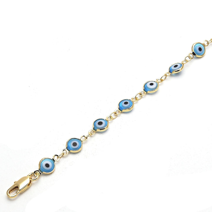 Gold Filled Evil Eye Light Blue Bracelet 8 Image 2