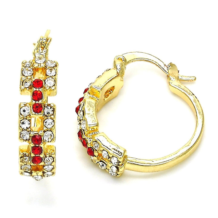 14K Gold Filled Garnet Unique Shape Earrings Image 3