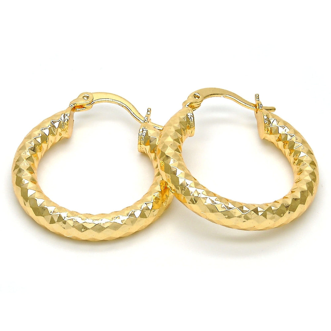 Gold Filled High Polish Finsh Small Hoop Golden Tone Image 1