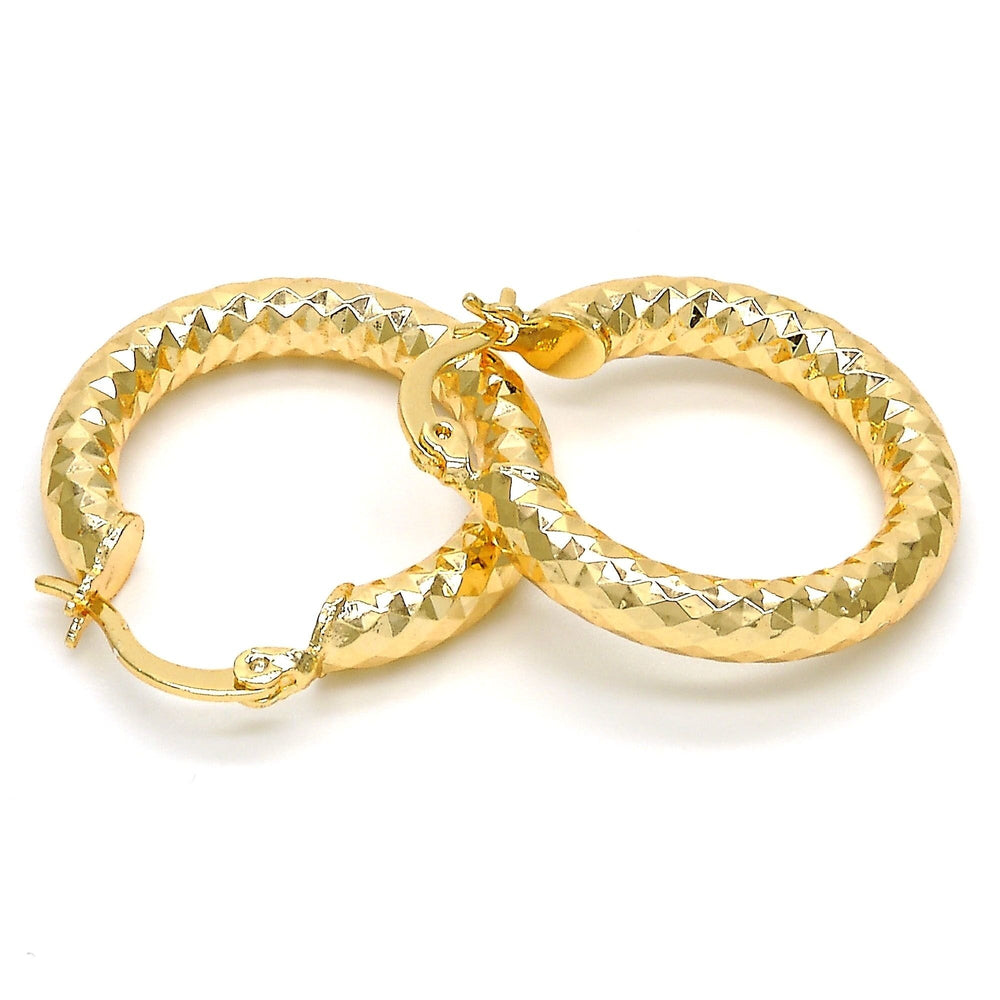 Gold Filled High Polish Finsh Small Hoop Golden Tone Image 2