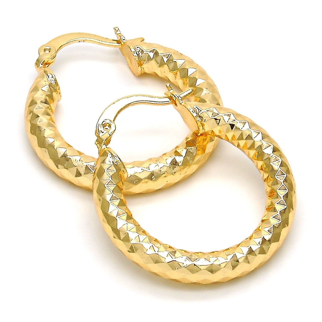 Gold Filled High Polish Finsh Small Hoop Golden Tone Image 3