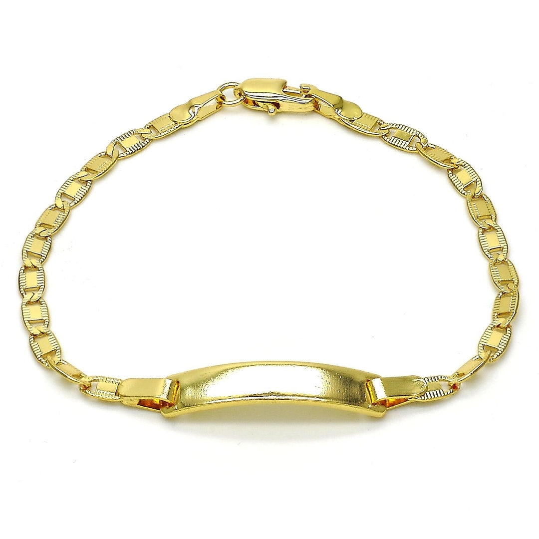 14K Gold Filled Mariner Mariner ID Bracelet,Polished Finish,Golden Tone 6 Image 1