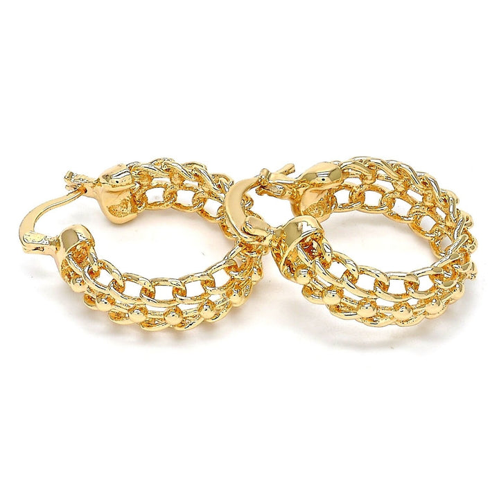 Gold Filled High Polish Finsh Cable Small HOOP Earring 25MM Image 3