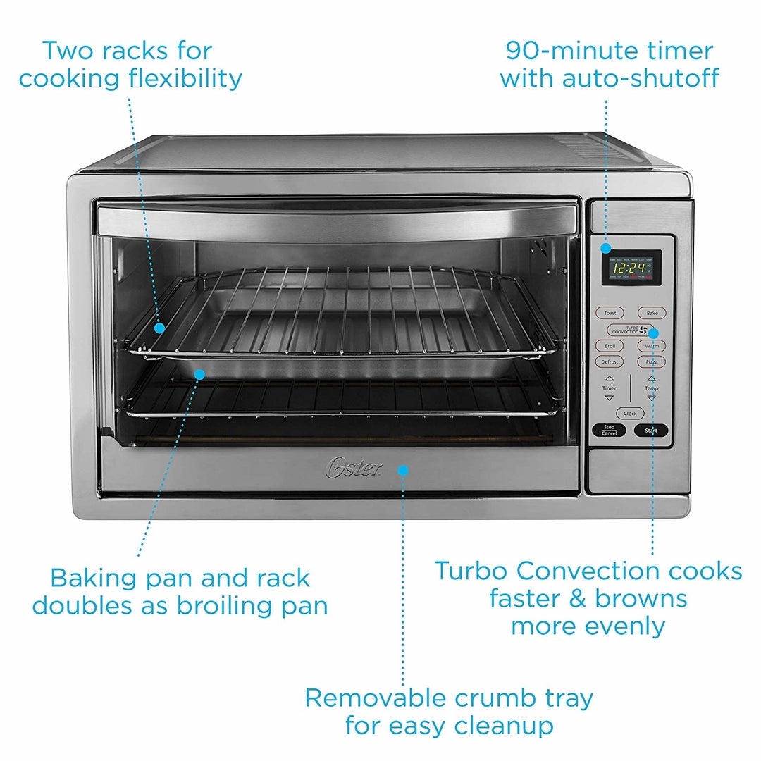 Oster Extra Large Digital Countertop Convection Oven Stainless Steel Image 1