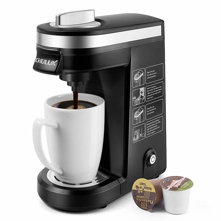 Single Serve Coffee Maker Brewer for Single Cup Capsule w/ 12 Ounce Reservoir,Black Image 1